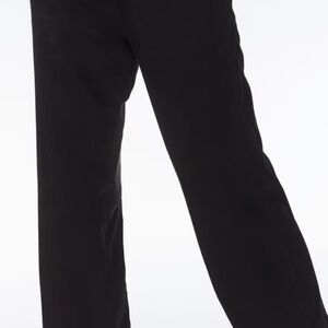 H&M WIDE-LEG LINEN-BLEND PANTS | Black | Size 2